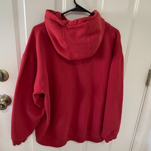 Top Heavy Clothing 💀 2000s Y2K Skull - Skater - Pullover Hoodie - Red & Black - Picture 5 of 10